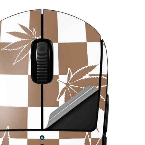 Marijuana Brown Checkered G Pro Wireless Gaming Mouse Skin